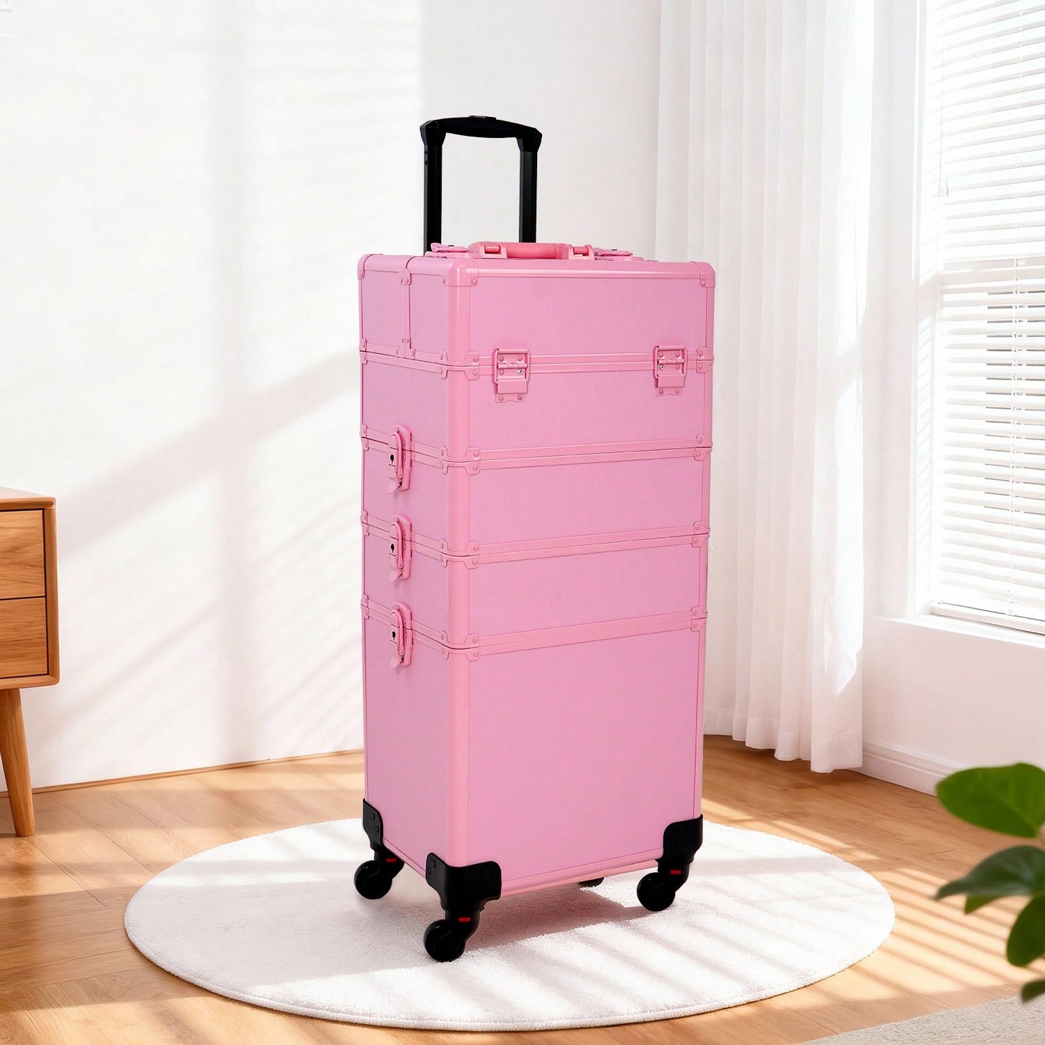 Rolling Makeup Train Case 4 in - Beauty Makeup Trolley review and price