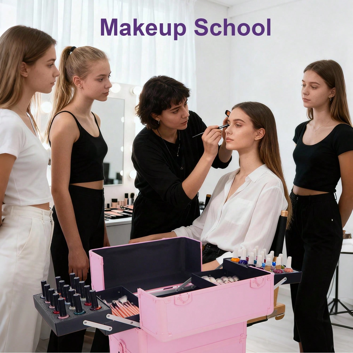 Rolling Makeup Train Case 4 in - Beauty Makeup Trolley review and price