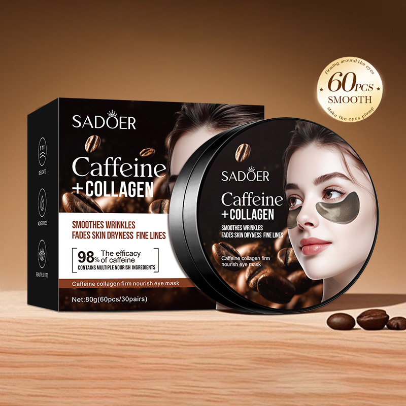 60pcs SADOER Caffeine Crystal  - Collagen Eye Patch review and price