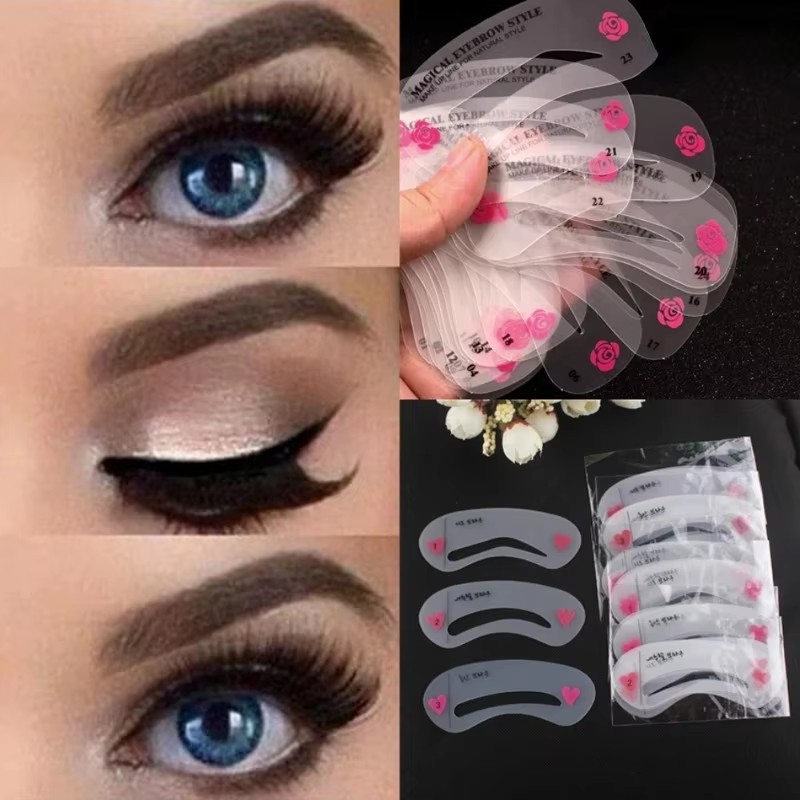 1/2/4/6set Reusable Eyebrow St - Beauty Makeup Drawing review and price