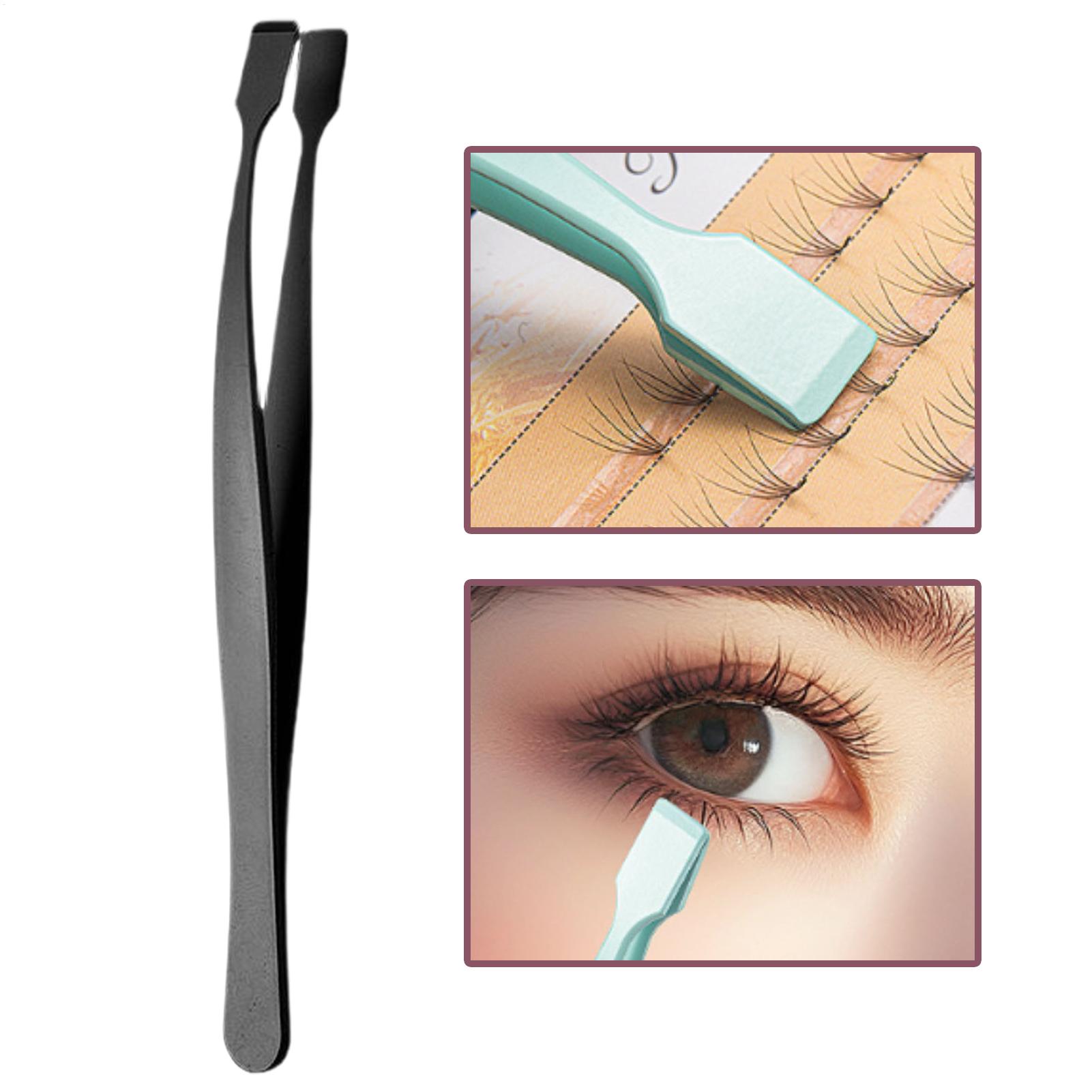 Eyelash Tweezers Flat Tip Stai - Beauty Makeup Tips review and price